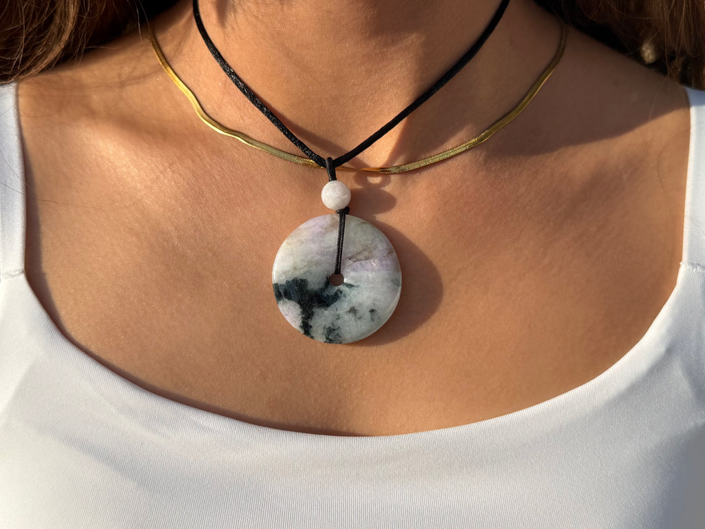 Lavender Ray Donut Necklace